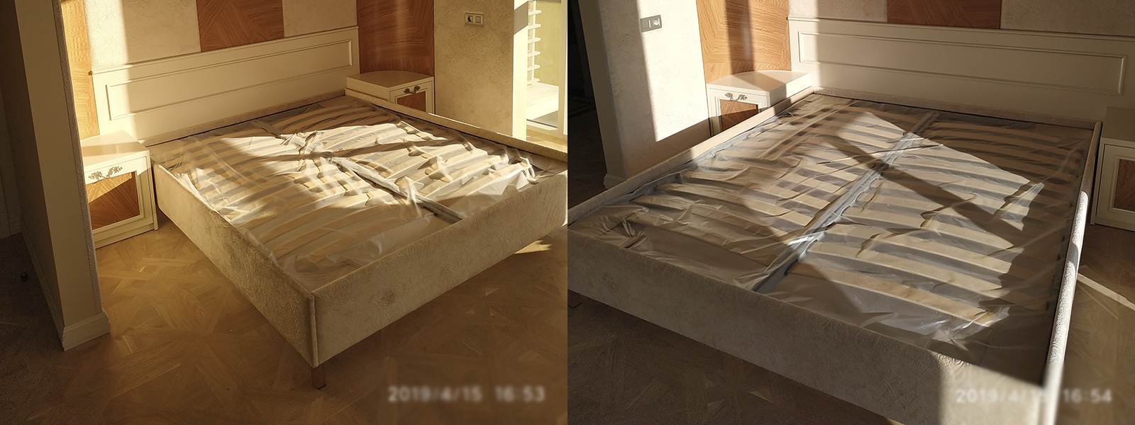 Обтяжка кровати в Керчи недорого на дому и в мастерской, высокое качество тканей